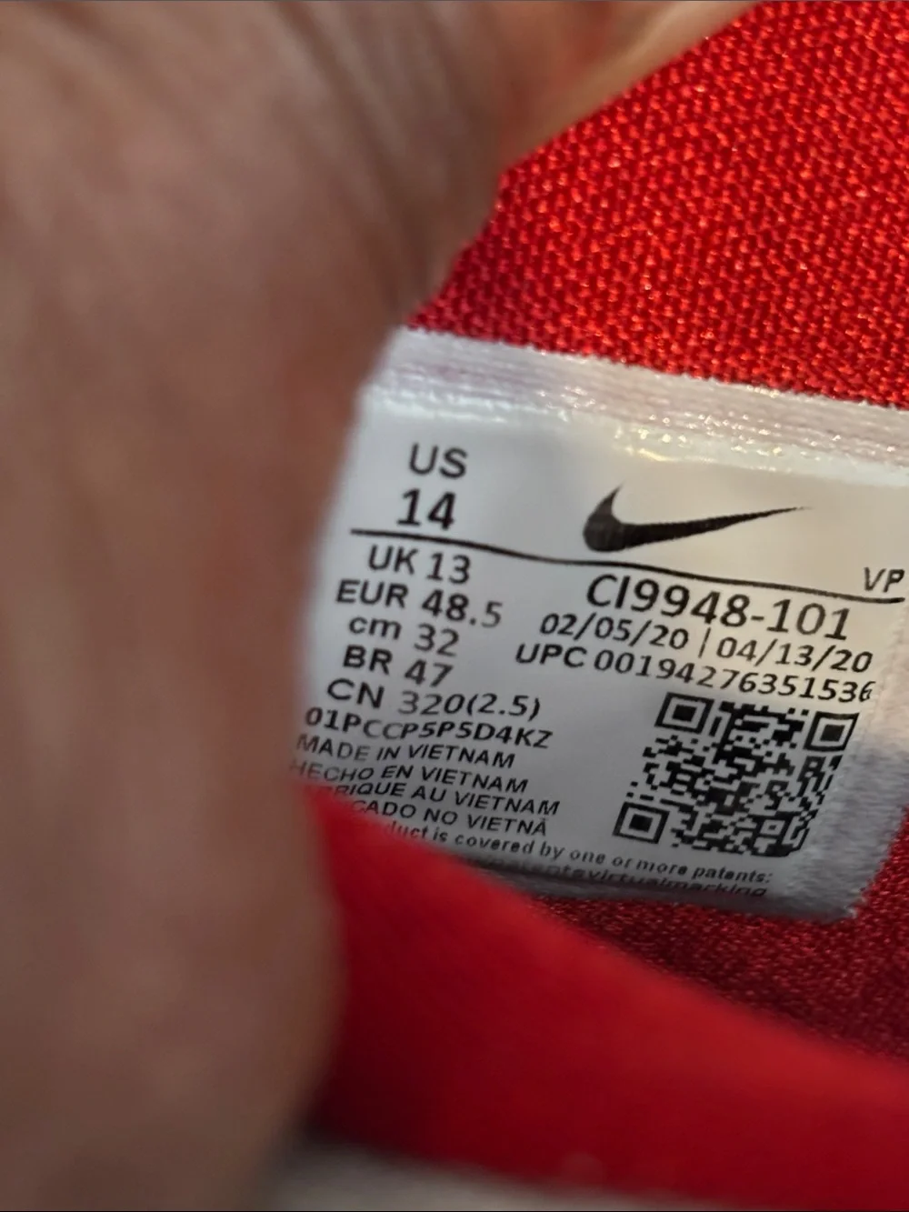 Men’s  High-Top Athletic Sneakers in White and Red